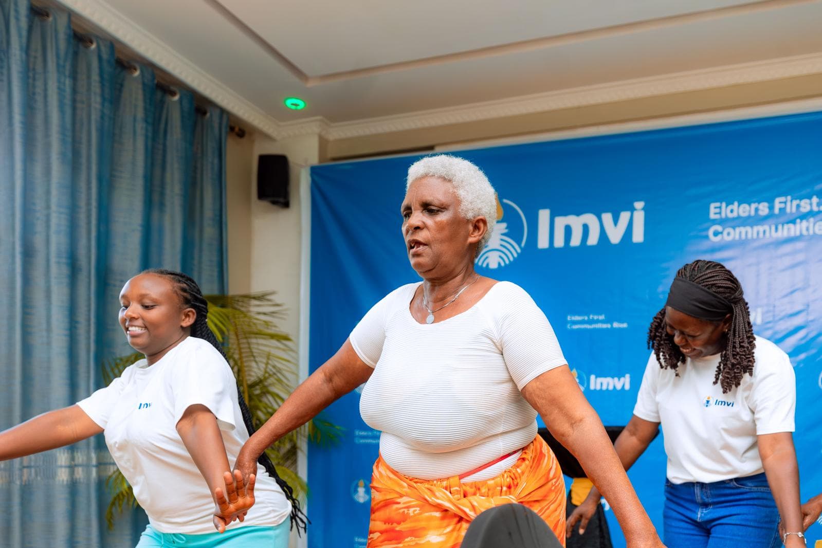 Elder participating in a community wellness activity